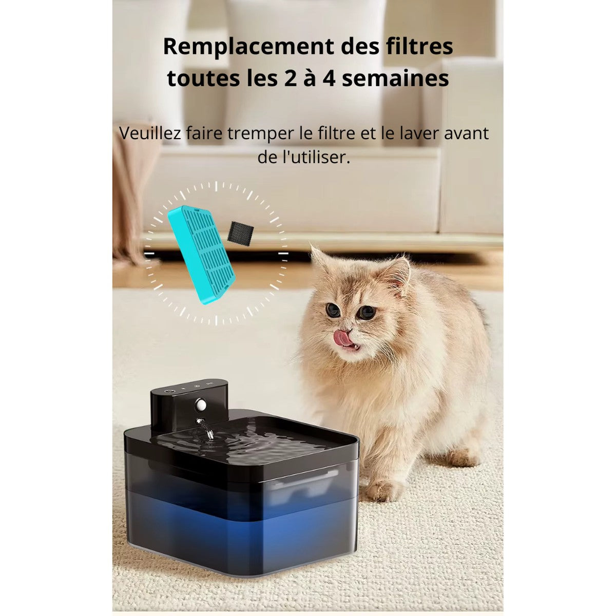 Filtres pour fontaine a eau 2,2L AquaSense