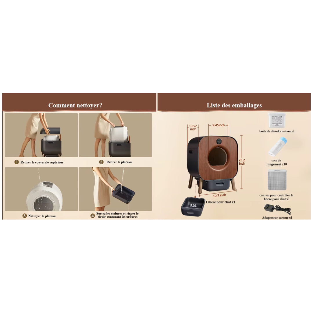 Litière autonettoyante connectée LitiSphere Pro