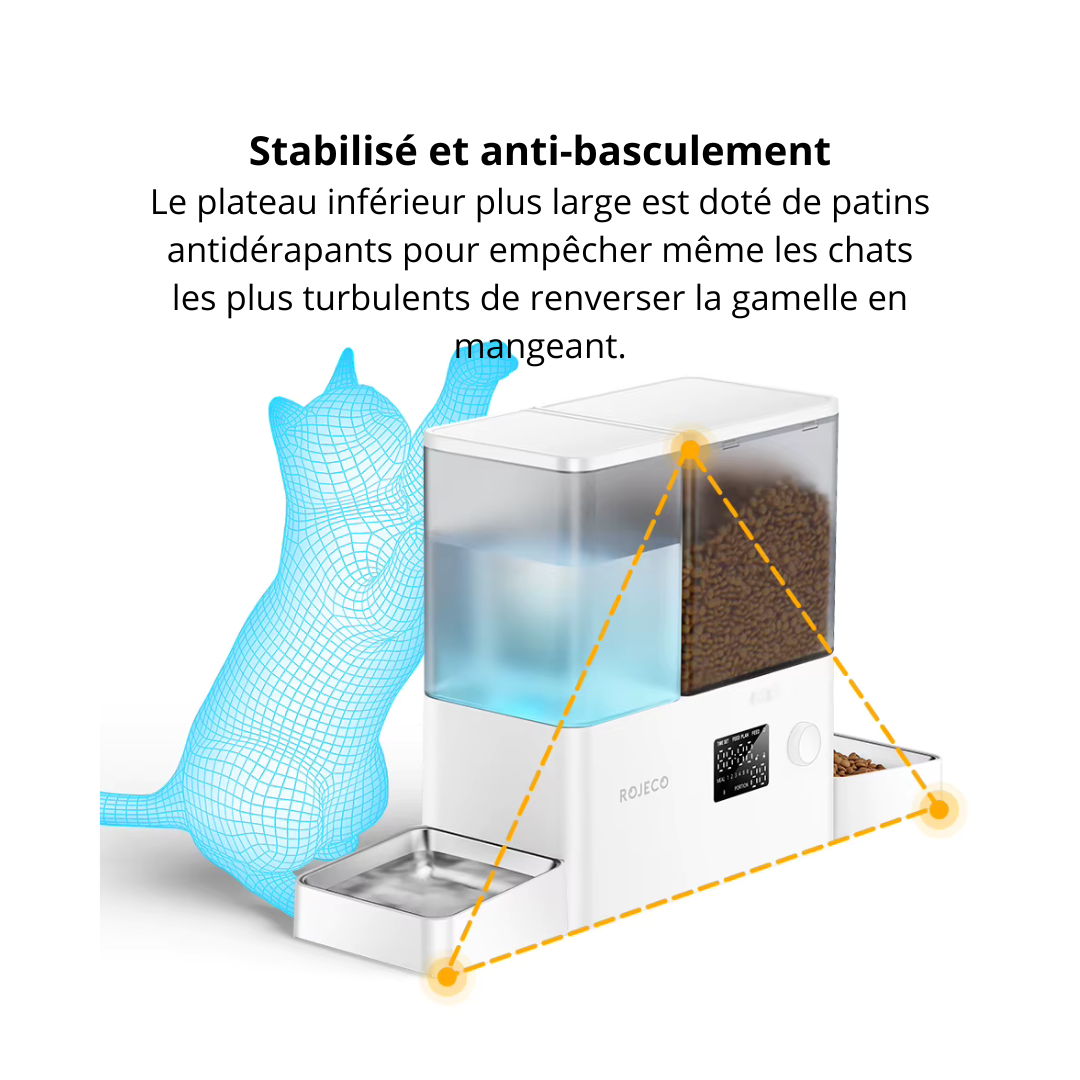 Distributeur de croquettes + fontaine a eau 8,5L 2-en-1 MiaouMatic