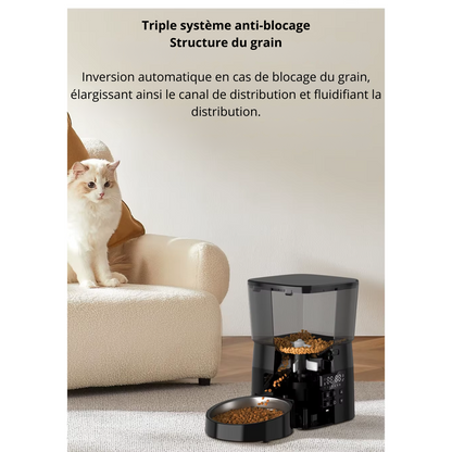 Distributeur de croquettes automatique programmable & silencieux 2L CroqWave