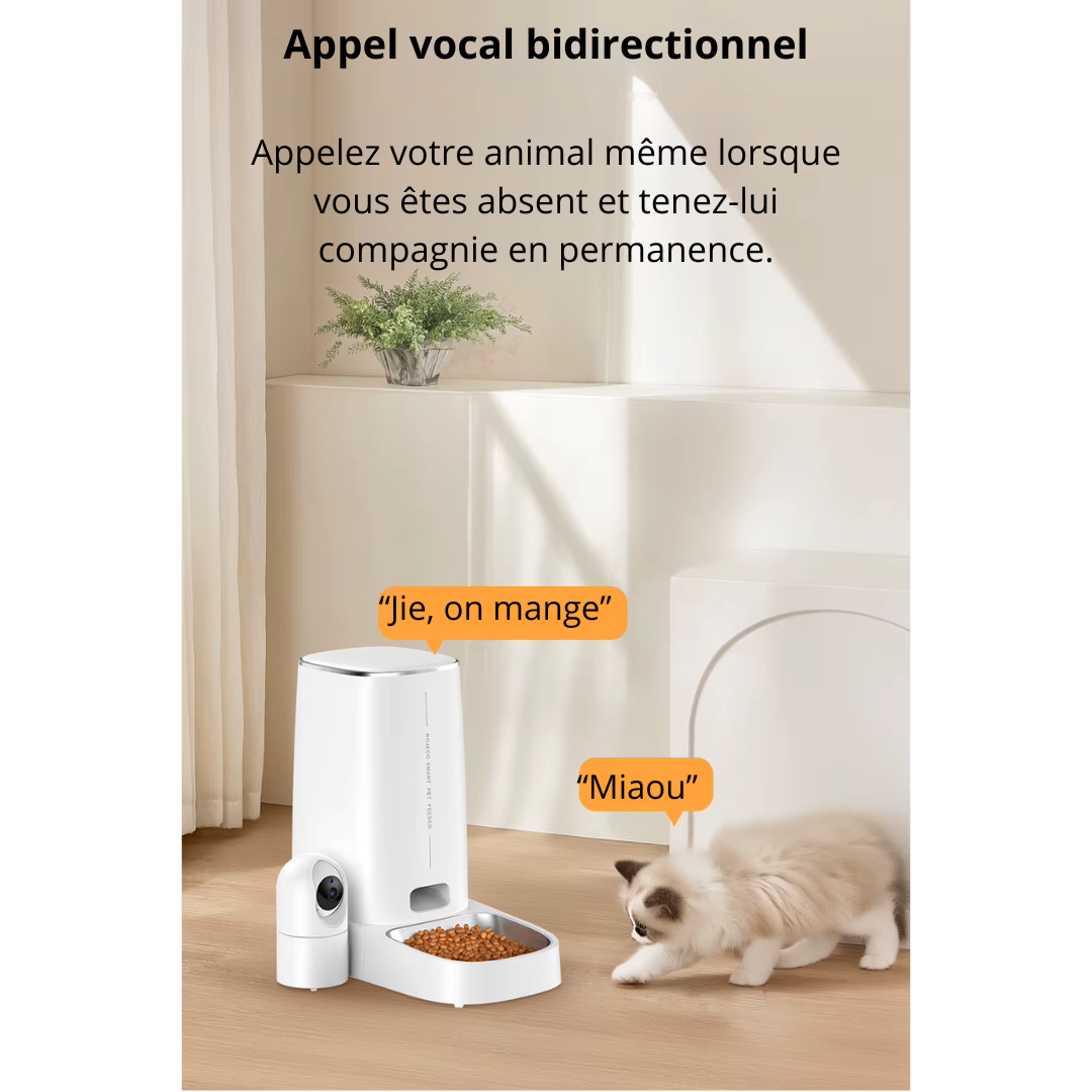 Distributeur de croquette automatique avec caméra & Wi-Fi TempoCroq 4L