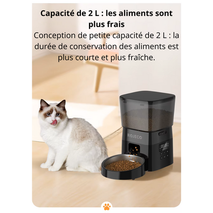 Distributeur de croquettes automatique programmable & silencieux 2L CroqWave
