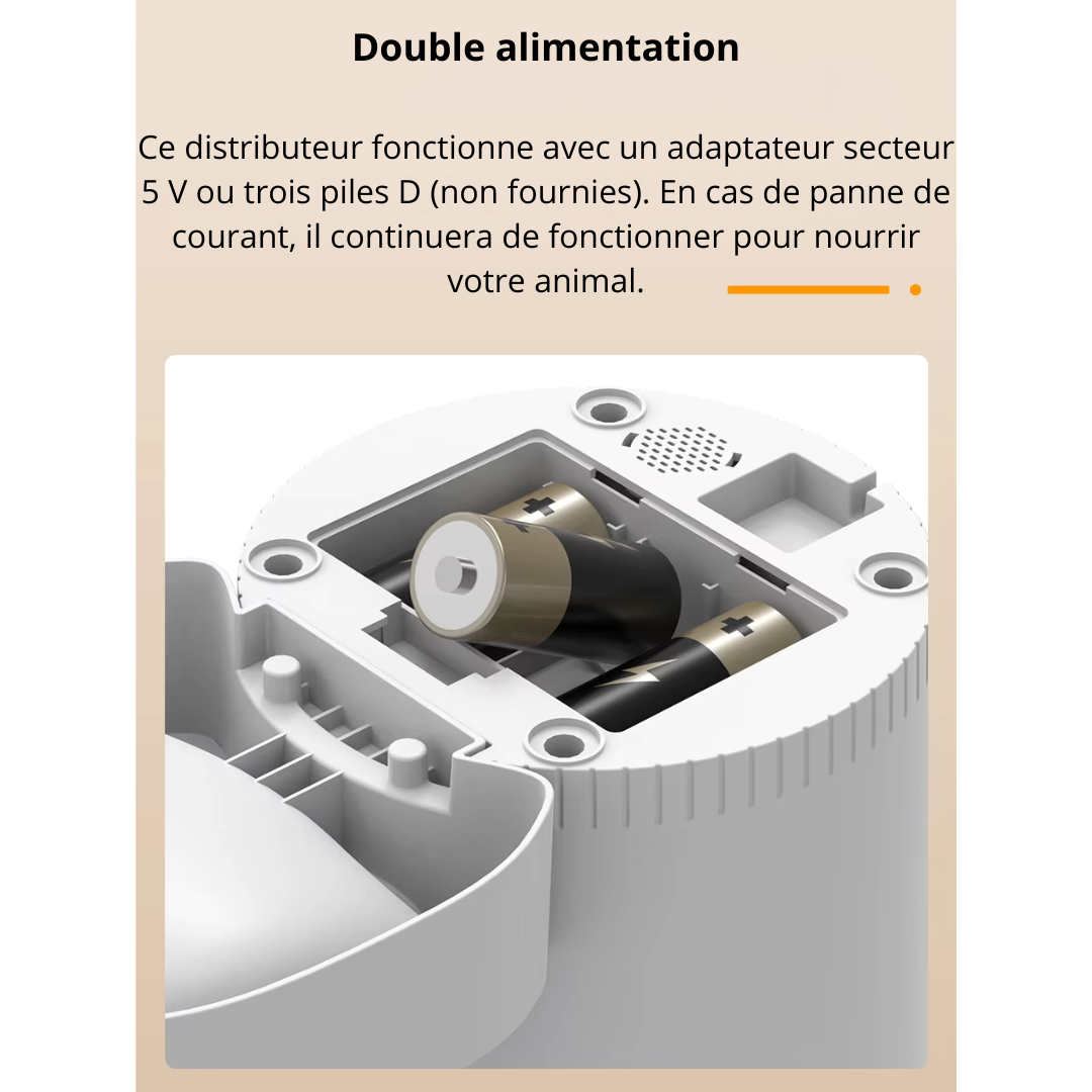 Distributeur de croquette automatique avec caméra Wi-Fi & message vocal SnackSync 3L