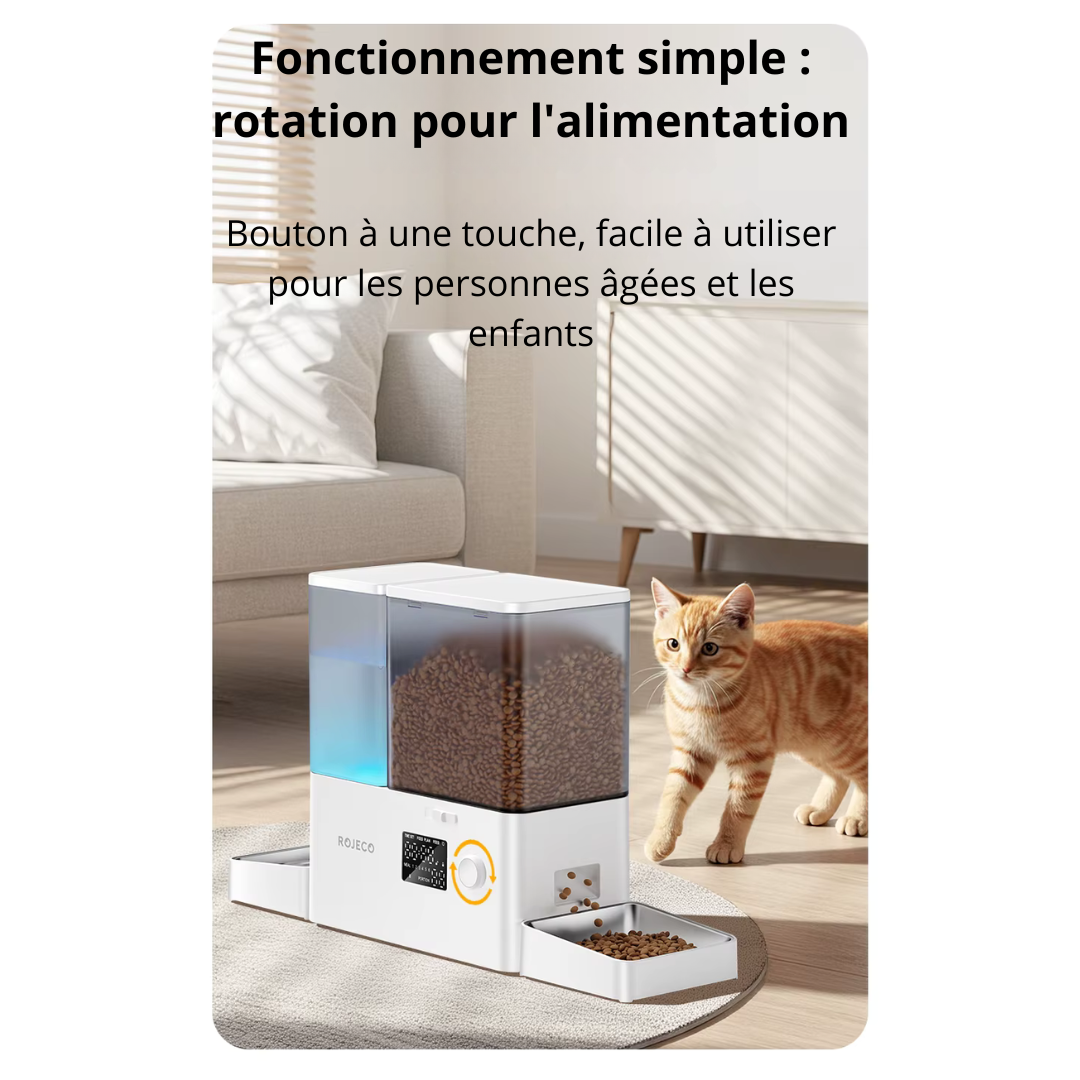 Distributeur de croquettes + fontaine a eau 8,5L 2-en-1 MiaouMatic