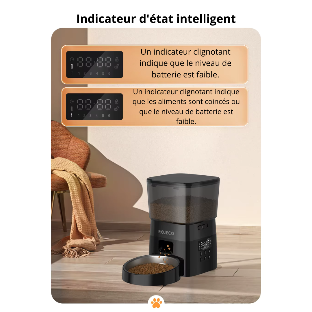 Distributeur de croquettes automatique programmable & silencieux 2L CroqWave