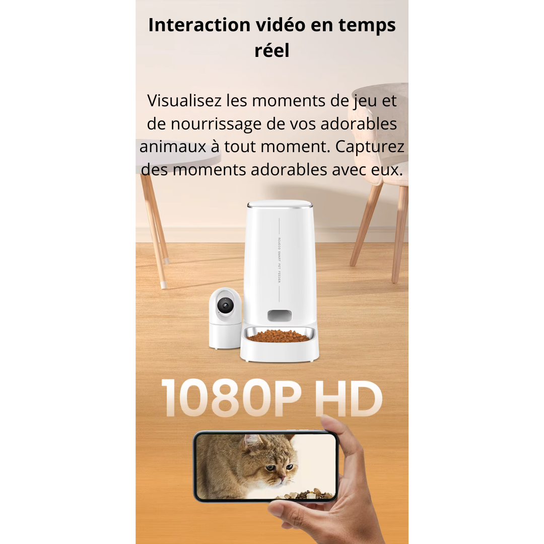 Distributeur de croquette automatique avec caméra & Wi-Fi TempoCroq 4L