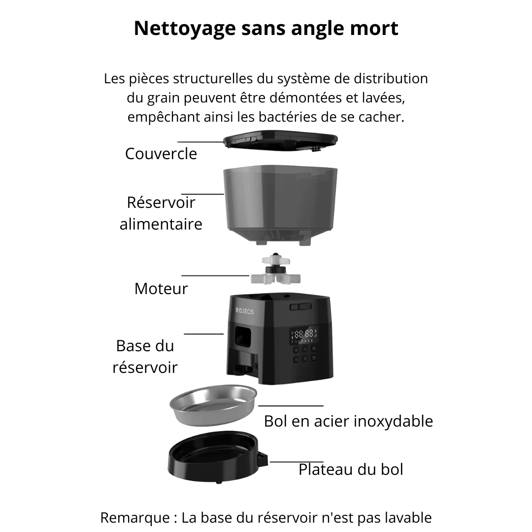 Distributeur de croquettes automatique programmable & silencieux 2L CroqWave