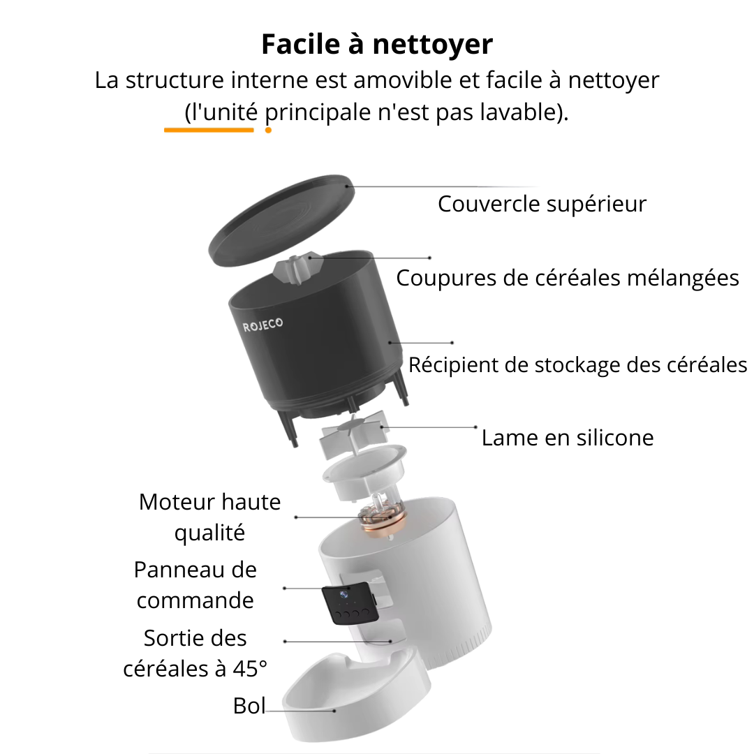 Distributeur de croquette automatique avec caméra Wi-Fi & message vocal SnackSync 3L