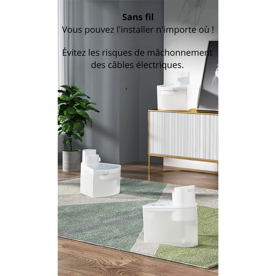 Fontaine a eau pour chat silencieuse 2,2 L + 1 filtre offert AquaWave
