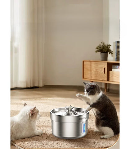 Fontaine à eau silencieuse pour chat 2L + 1 pack filtre offert PureFlow