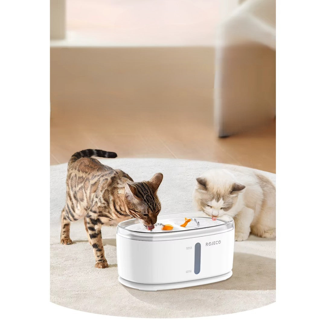 Fontaine a eau pompe sans fil, double abreuvoir 2,5L + 1 filtre offert AquaLuxe