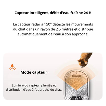 Fontaine a eau sans fil en inox 3,2 L + 1 Filtre offert FreshStream