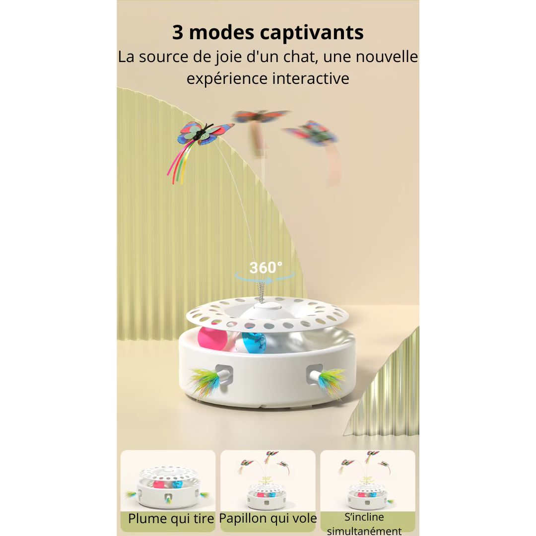 Jouet interactif pour chats 3-en-1 FlyPaw